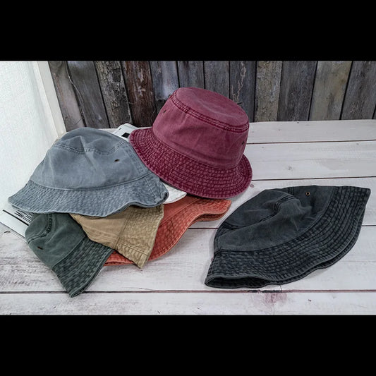 New Unisex Bucket Hat Fashion Washed Denim Cap