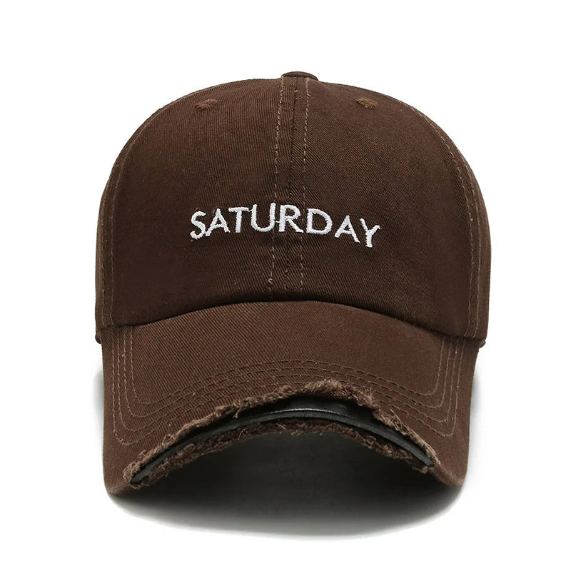 Unisex Cotton Embroidered Caps Vintage Distressed Baseball Cap