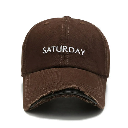 Unisex Cotton Embroidered Caps Vintage Distressed Baseball Cap