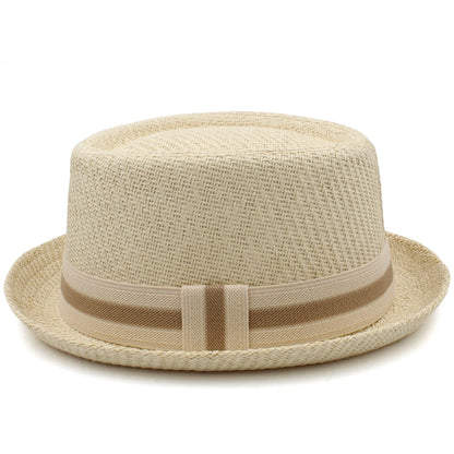 Men Women Classical Straw Pork Pie Hats Fedora Sunhats Trilby Caps