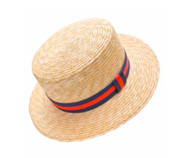 Primary Colors Handmade Super Flat Top Straw Hat
