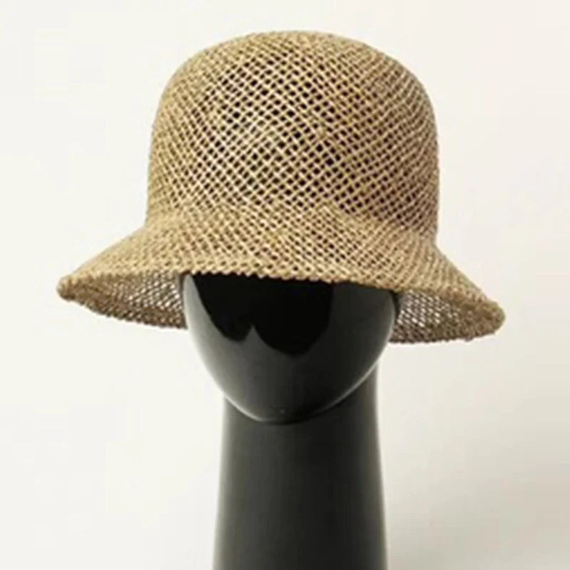 Promotional Price Classical Women Cloche Sun Hat Seagrass Beach Straw Hat