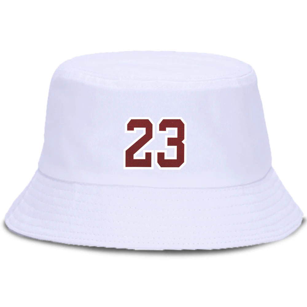 Fashion Letter 23 Print Bucket Hat Unisex Summer Beach Panama Hats