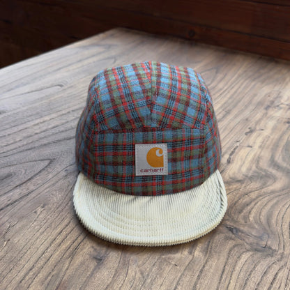 American Color Matching Retro Plaid Soft Brim Bump Cap