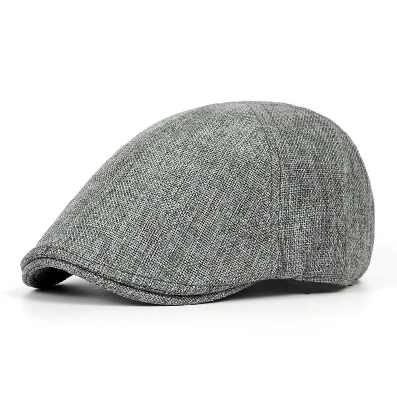 2024 Spring Polyester Solid Color Newsboy Caps Flat Peaked Cap