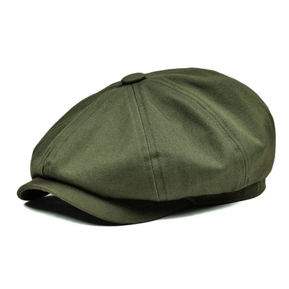 Twill Cotton Newsboy Cap Men Women Classic Retro Hat