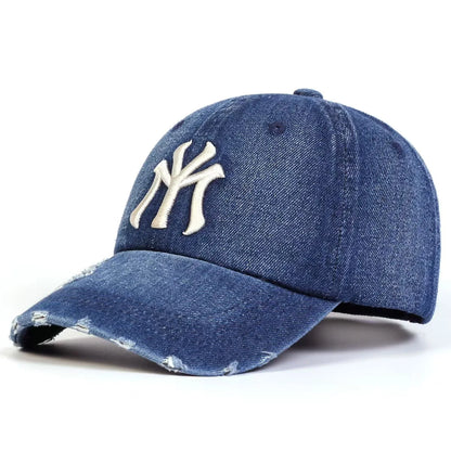 New York Denim 6-Panel Sporty Fashionable Baseball Cap