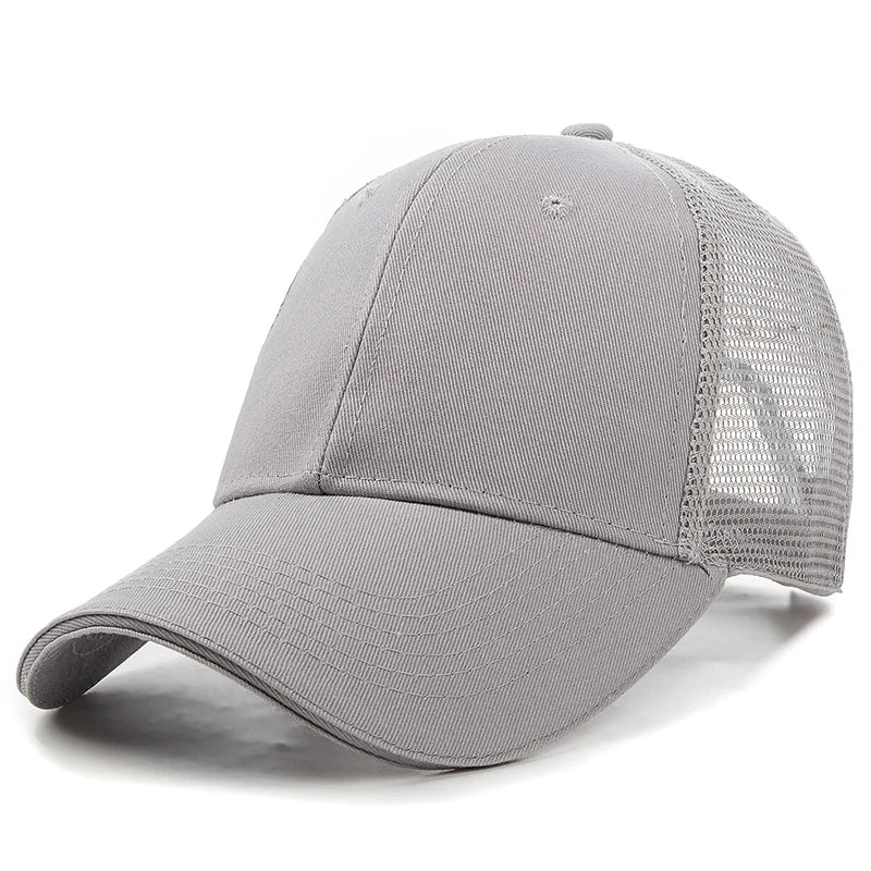 Unisex Mesh Cap Casual Plain Cotton Baseball Cap Adjustable Summer Trucker Hats