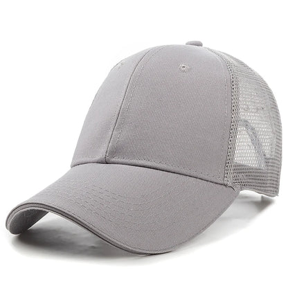 Unisex Mesh Cap Casual Plain Cotton Baseball Cap Adjustable Summer Trucker Hats