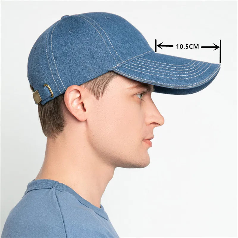 Denim Fabric Baseball Cap Fashion Long Brim Sun Hat