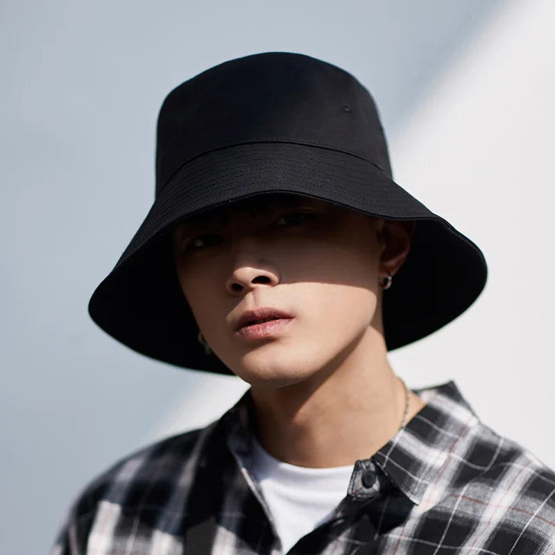 High Quality Soft Cotton Large Fishing Sun Cap Women Beach Bucket Hat Dad