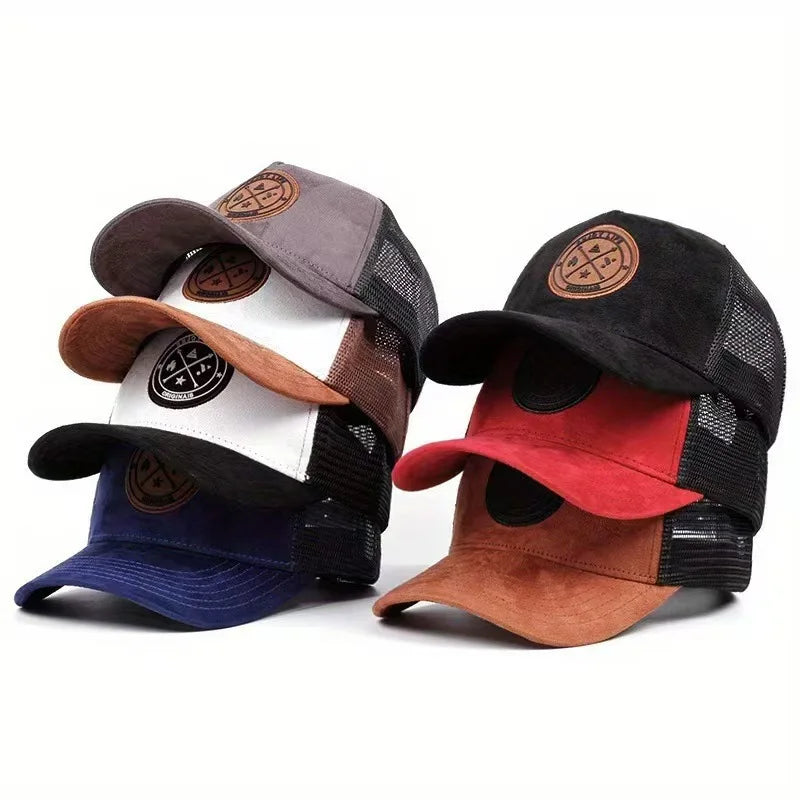 Wholesale Custom Adult 6 Panel Leather Patch Logo Mesh Snapback