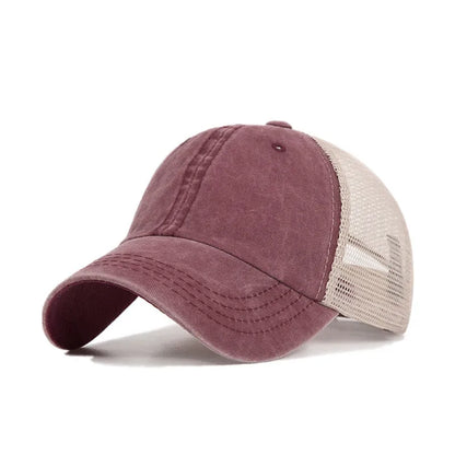 2024 Washed Cotton Mesh Breathable Baseball Cap