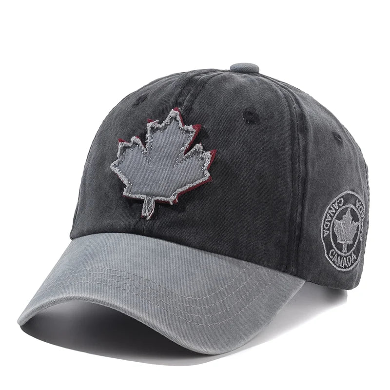 Unisex Washed Cotton Vintage Cap Canada Baseball Cap Men And Women