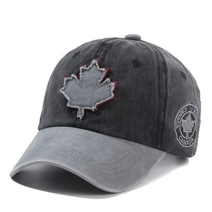 Unisex Washed Cotton Vintage Cap Canada Baseball Cap Men And Women