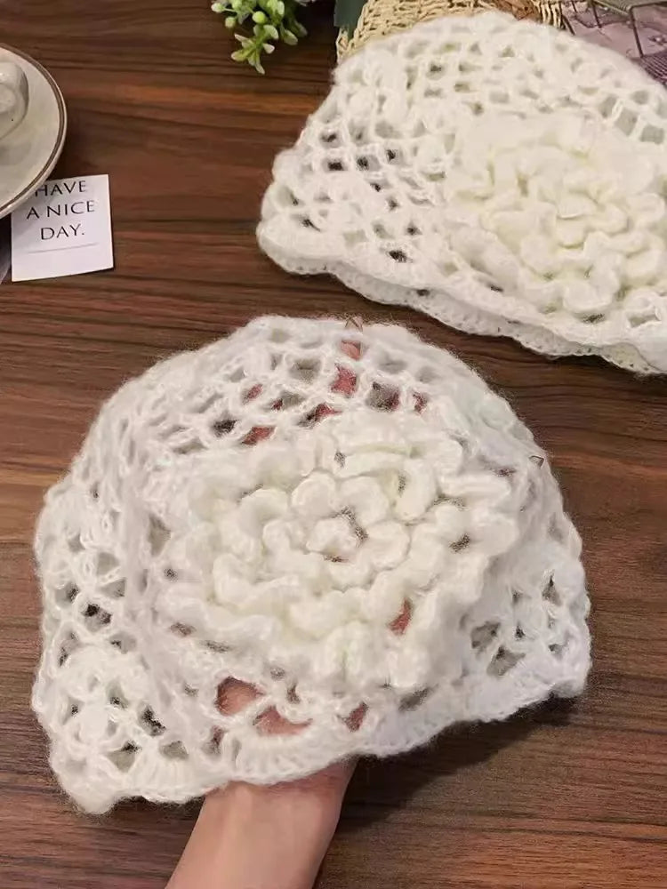 Spring Summer Ethnic Style Hollow Flower Blossom Women's Hat