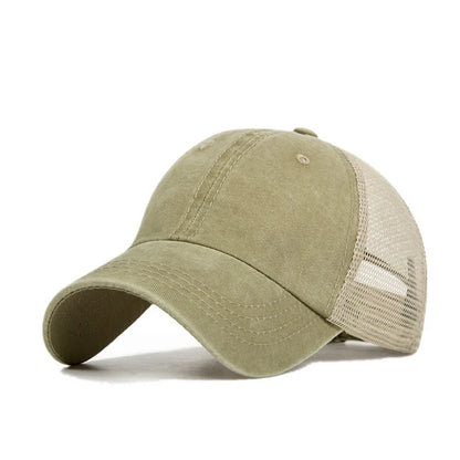 2024 Washed Cotton Mesh Breathable Baseball Cap