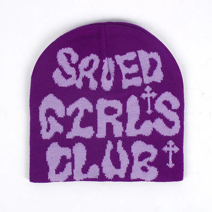 Y2k Uanged Acrylic Jacquard Woolen Beanie Cold Hat