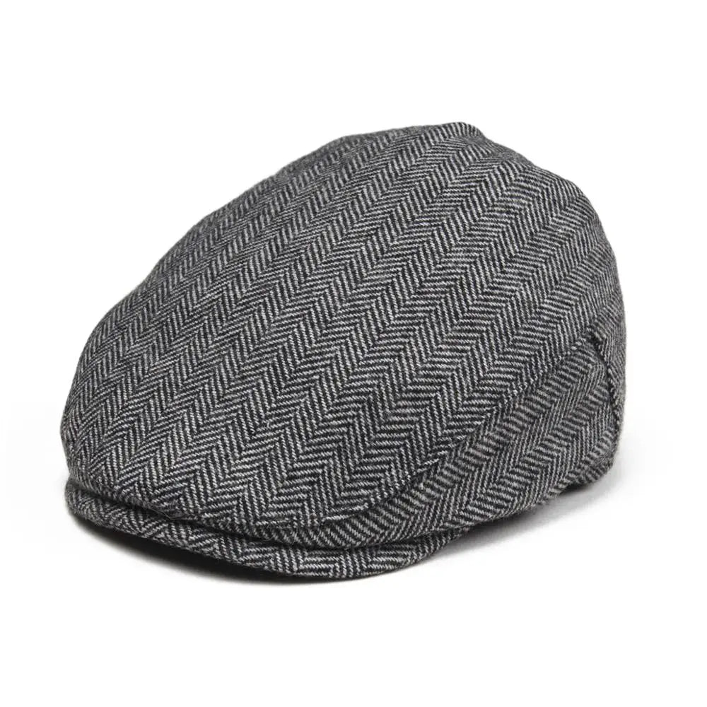 Kids Flat Caps Herringbone Woolen Tweed Small Size Boy Girl Newsboy Caps