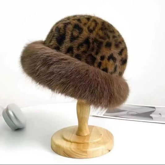 Factory Direct Wholesale Retro Leopard Print Plush Fur Hat