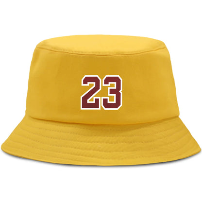 Fashion Letter 23 Print Bucket Hat Unisex Summer Beach Panama Hats