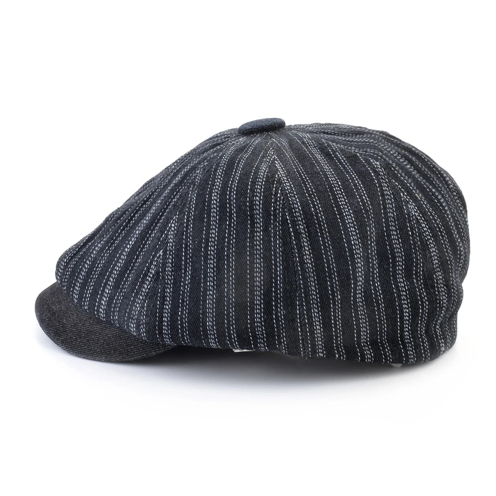 Vintage Striped Berets Men's Autumn