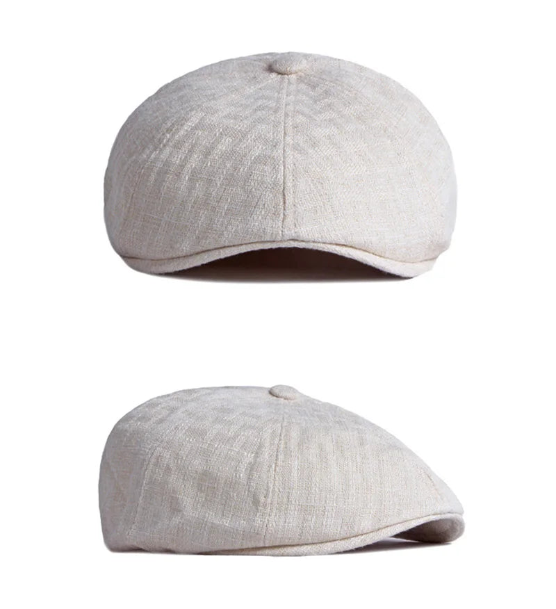 Summer Octagonal Hats For Men Breathable Newsboy Cap Painters Eight-Blade Hat