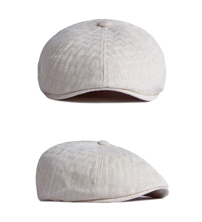 Summer Octagonal Hats For Men Breathable Newsboy Cap Painters Eight-Blade Hat