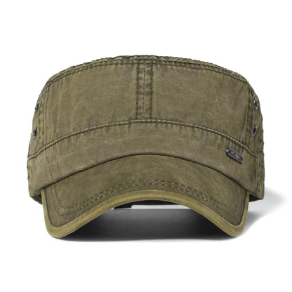 Four Seasons Washed Cotton Flat Caps Men Women Military Cap