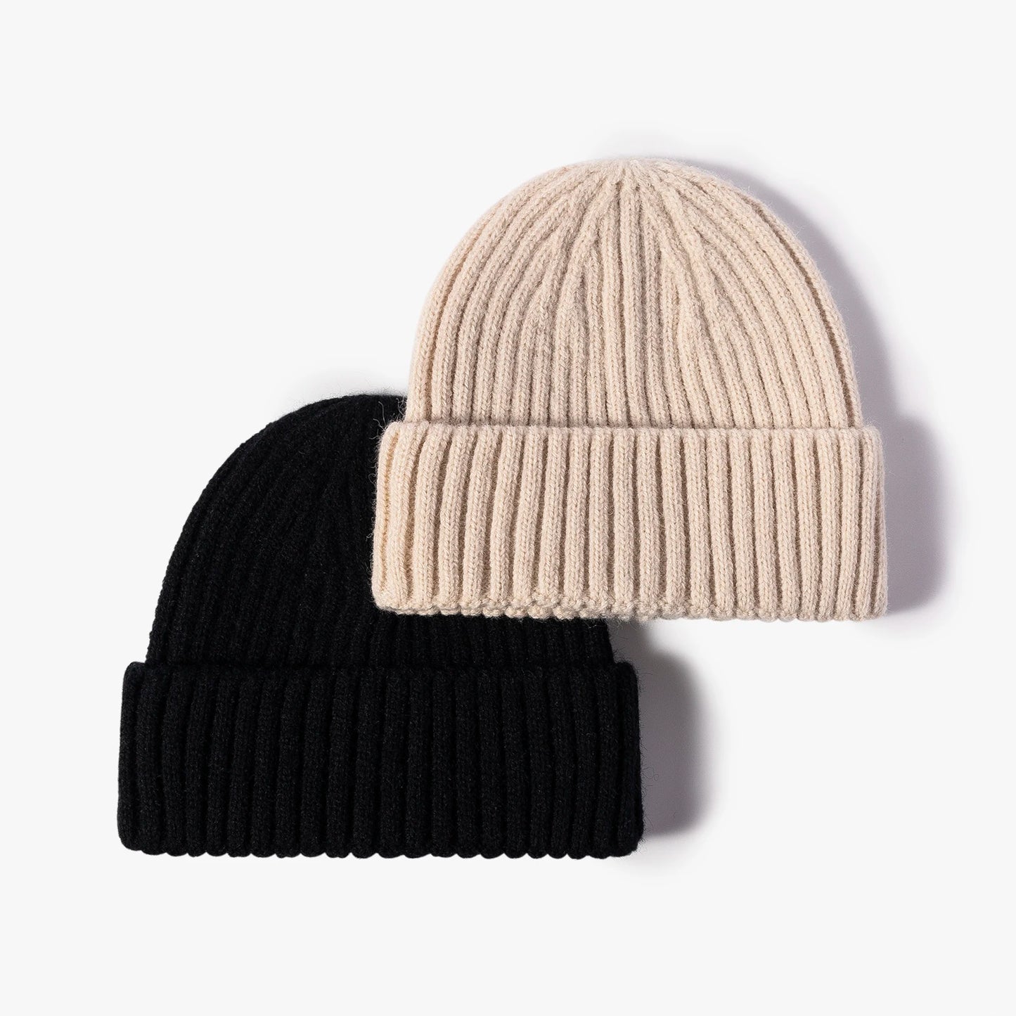 Youth Boys Girls Winter Warm Cuffed Plain Skull Knit Hat Cap