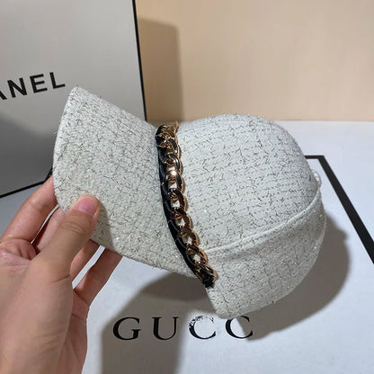Winter Autumn Chic Casual Outdoor Cap Women‘s Tweed Baseball Caps
