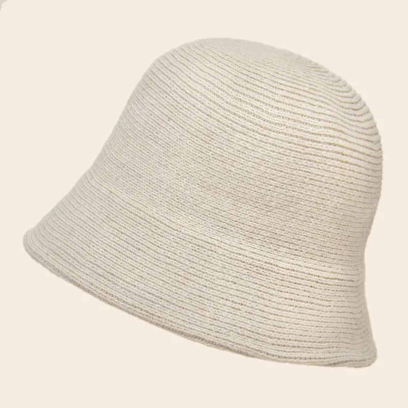 Unisex Pure Color High Quality Knit Bucket Hat