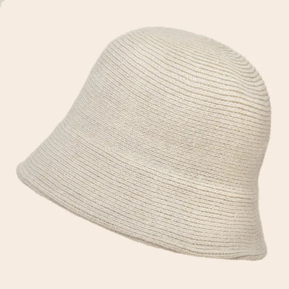 Unisex Pure Color High Quality Knit Bucket Hat