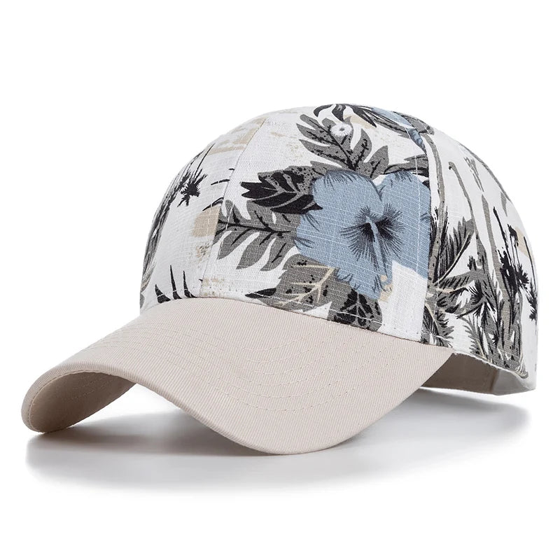 Fashion Women Cap Flowers And Foliage Print Baseball Cap Female