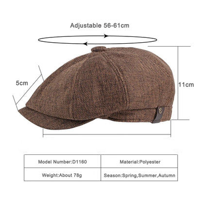 Newsboy Cap Men Spring Summer Octagonal Hat