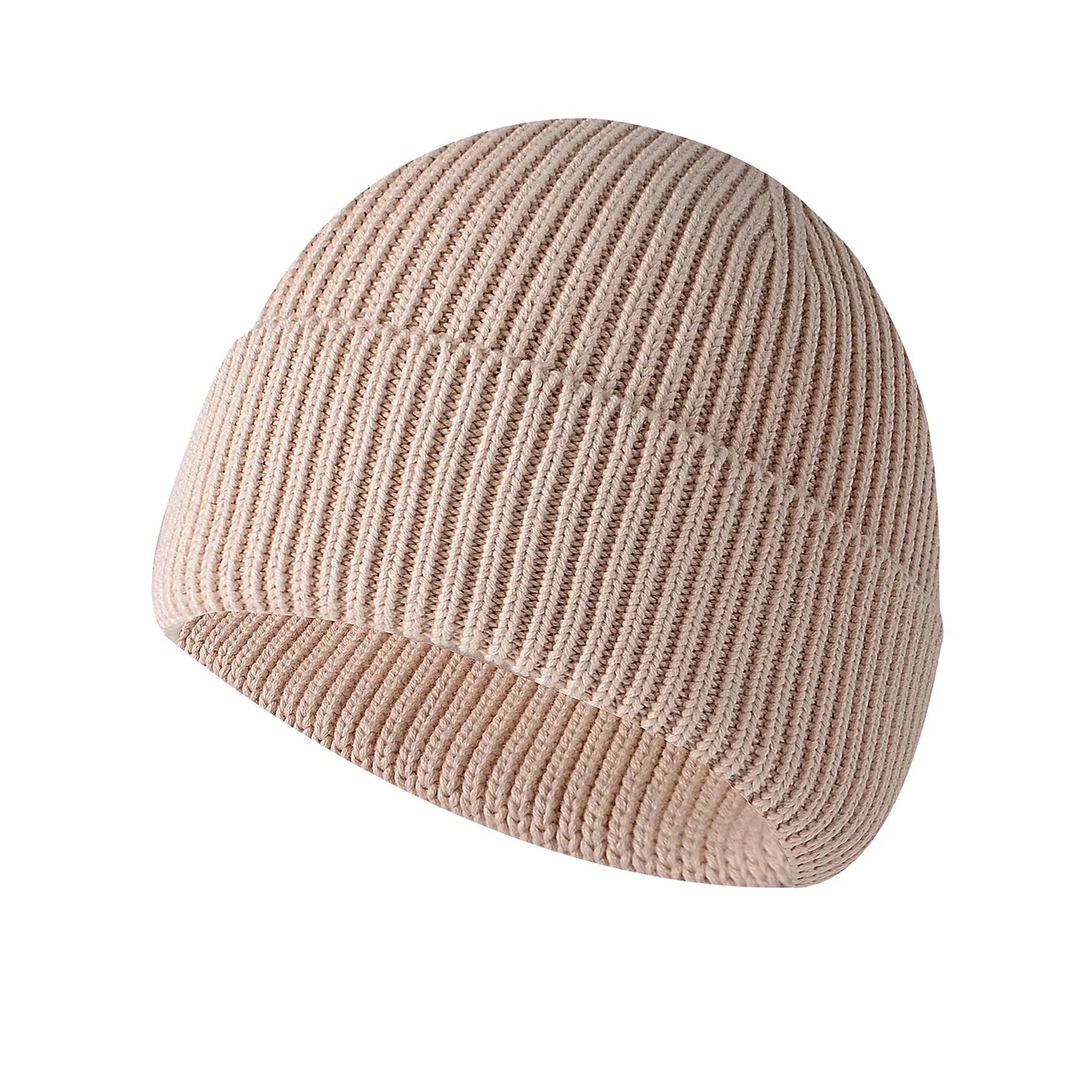 Winter Keep Warm Acrylic Cotton Blend Knitted Fabric Hat For Adult