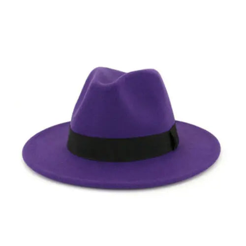 Women Winter Yellow Classic Elastic Fedora Hat