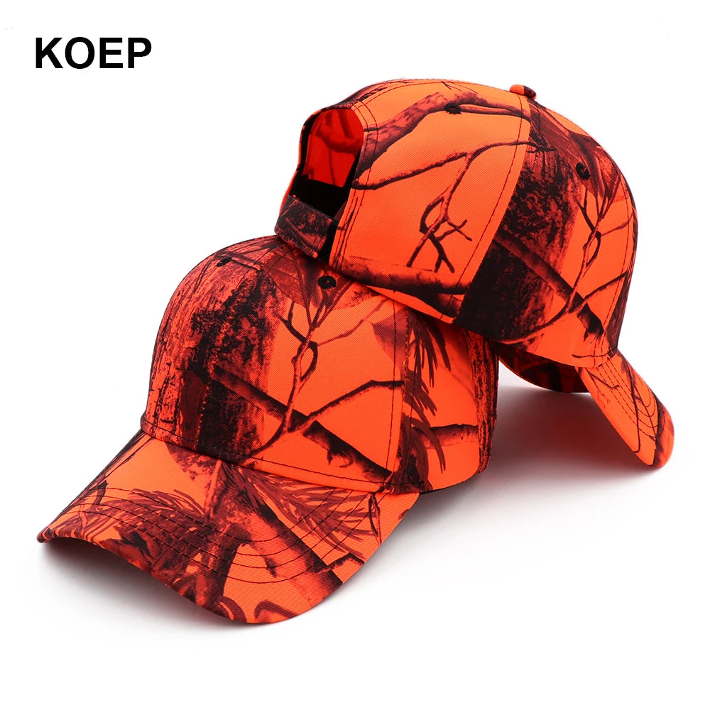 Outdoor Fishing Jungle Orange Camouflage Baseball Cap