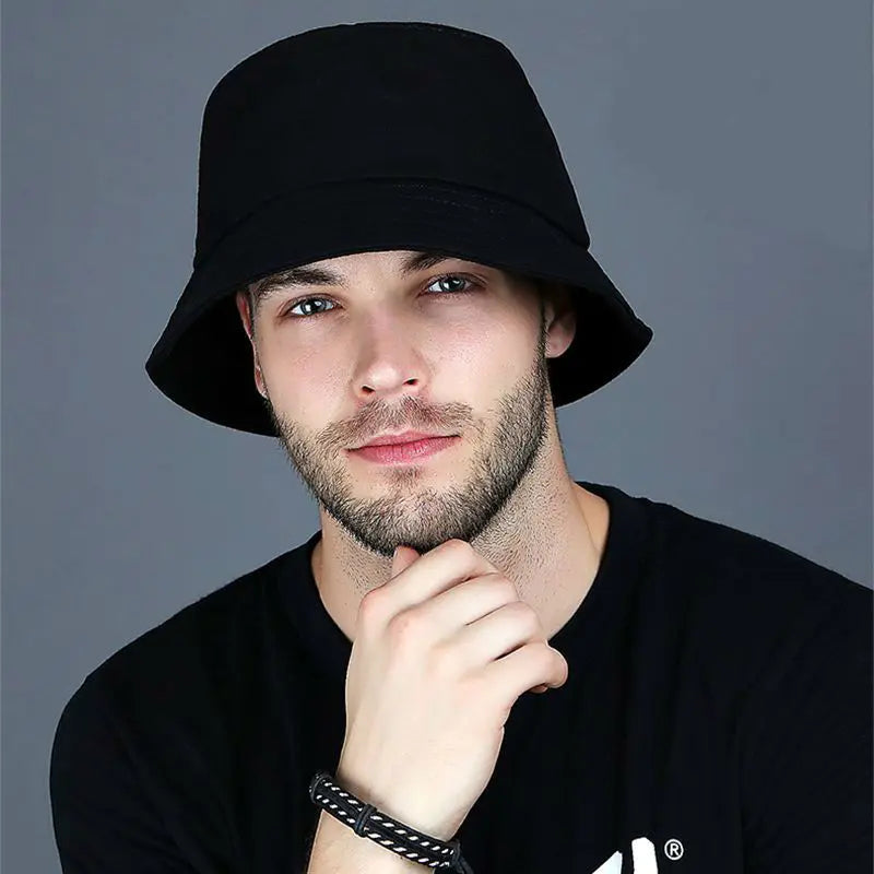 Pure Cotton Panama Hat Male Big Size Fisherman Hat Lady Beach Oversize Sun Cap Men