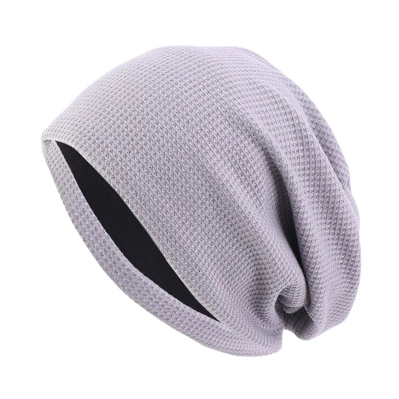 Double Fabric Waffle Pattern Spring Autumn Unisex Skullies & Beanies
