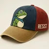 Retro Print Soft Top 6 Panel Letter Graphic Baseball Cap