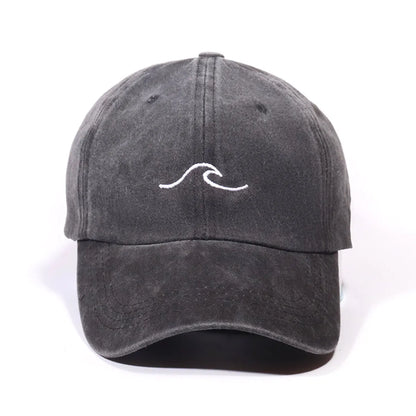 Simple Wave Pattern Embroidered Baseball Cap