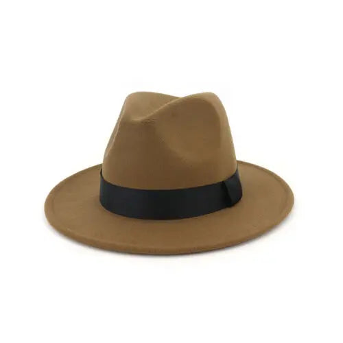 Women Winter Yellow Classic Elastic Fedora Hat