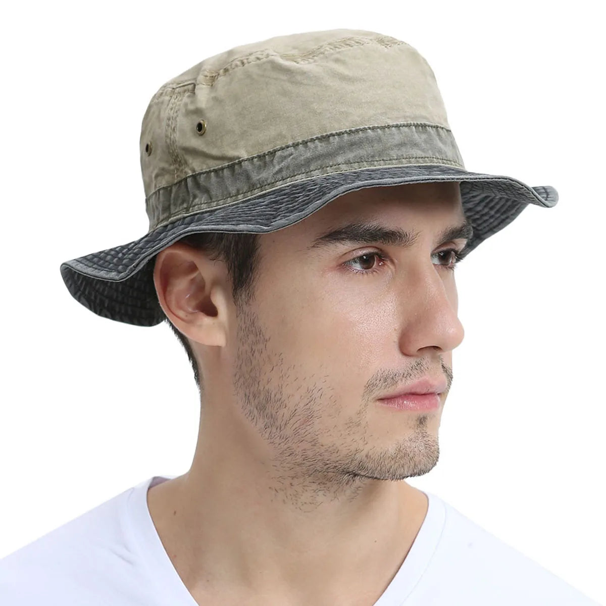 Bucket Hats for Men Washed Cotton Outdoor Panama Hat Summer Fishing Hunting Cap