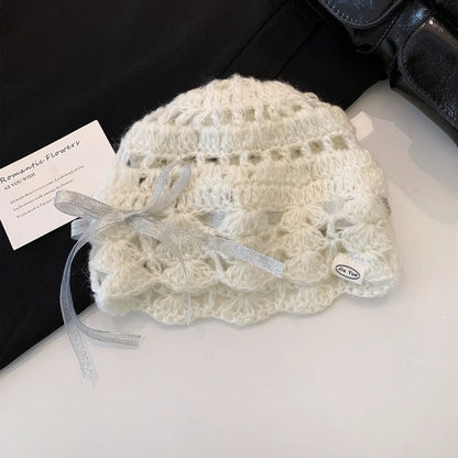 Vintage Artistic Design Ethnic Hollow Bowknot Adjustable Headwrap Hat