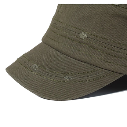 Four Seasons Washed Cotton Flat Caps Men Women Military Cap