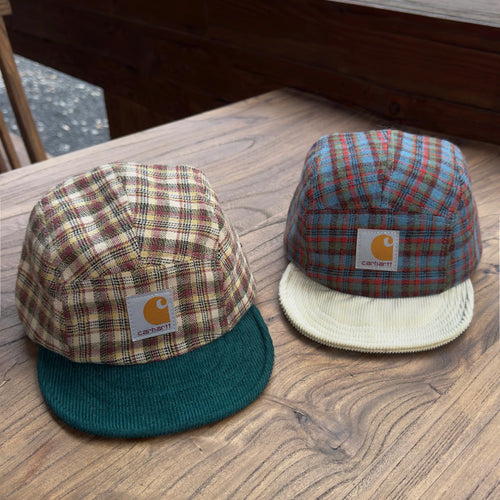 American Color Matching Retro Plaid Soft Brim Bump Cap