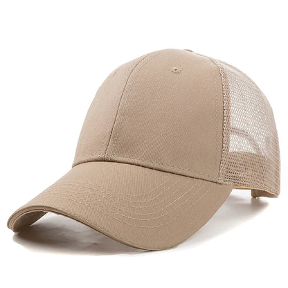 Unisex Mesh Cap Casual Plain Cotton Baseball Cap Adjustable Summer Trucker Hats