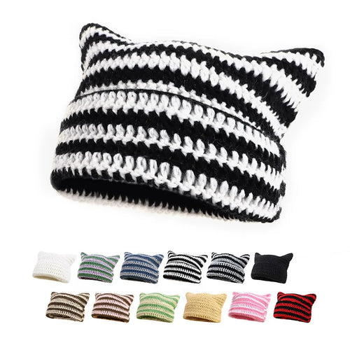 Custom Devil Striped Beanie Hat