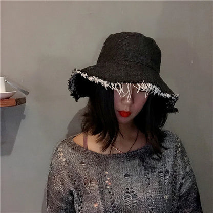Summer Autumn Washed Denim Sun Hat Women